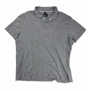 Hugo Boss Regular Fit‎ Gray Heather 1/4 Button Polo Shirt Men's Size 2XL